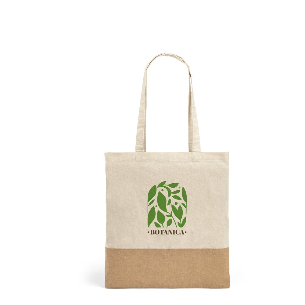 MERCAT promotional tote bag (complete set view) with custom logo branding