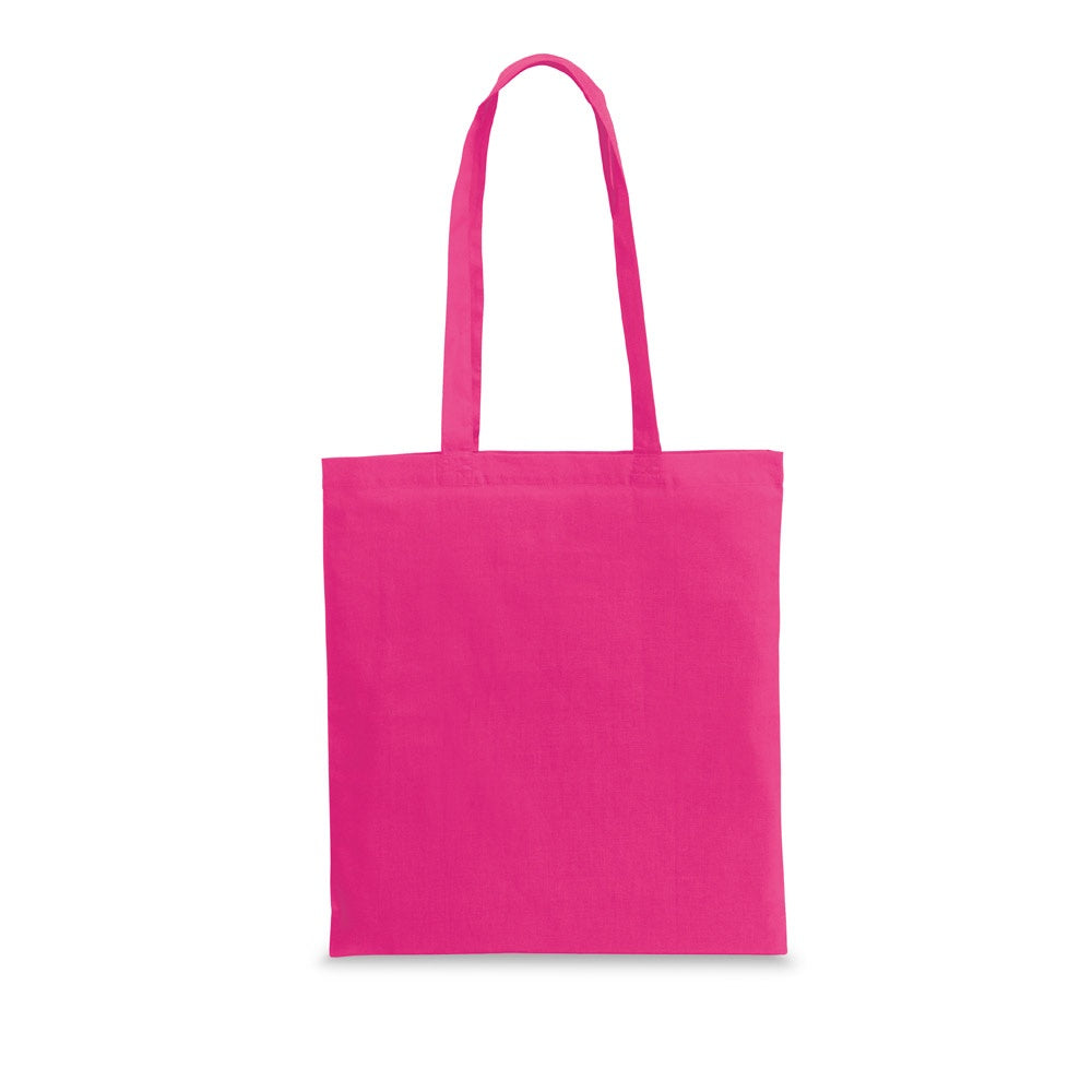 WHARF promotional tote bag in pink with custom logo branding