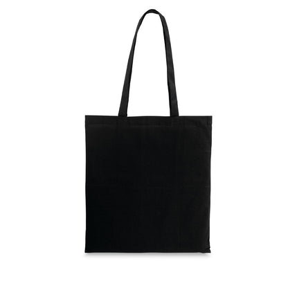 WHARF promotional tote bag in black with custom logo branding