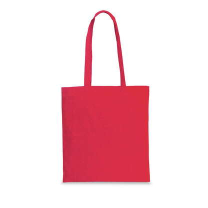 WHARF promotional tote bag in red with custom logo branding
