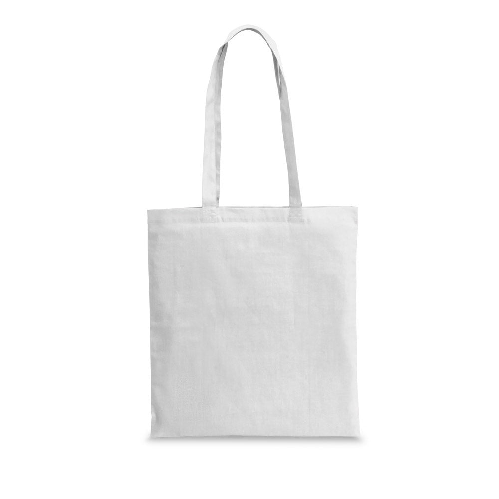 WHARF promotional tote bag in white with custom logo branding