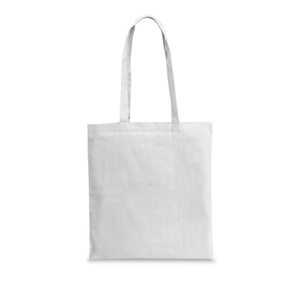WHARF promotional tote bag in white with custom logo branding