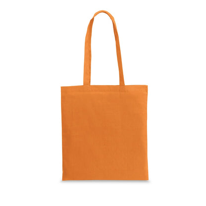 WHARF promotional tote bag in orange with custom logo branding