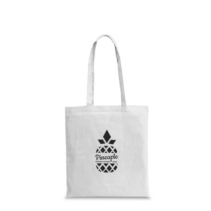 WHARF promotional tote bag (complete set view) with custom logo branding