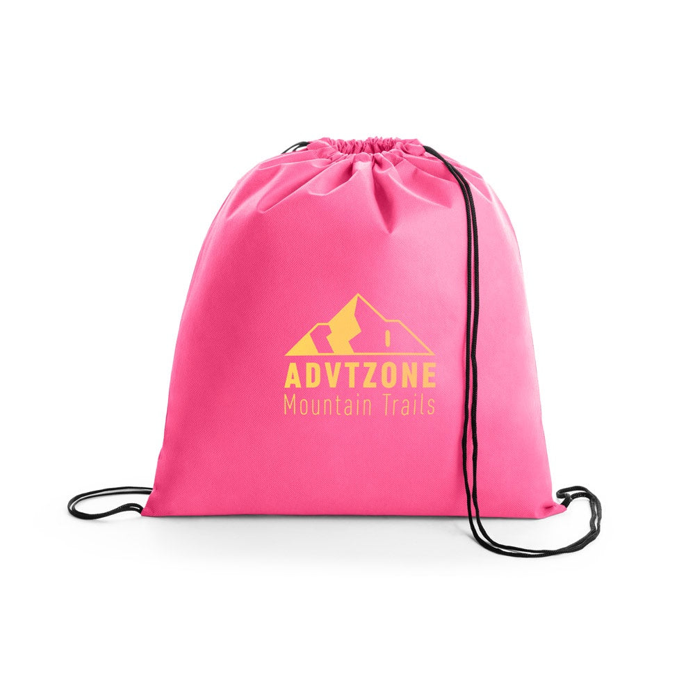 BOXP promotional drawstring bag in pink with custom logo branding