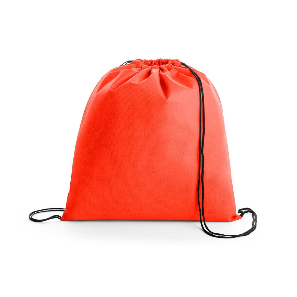BOXP promotional drawstring bag in red with custom logo branding