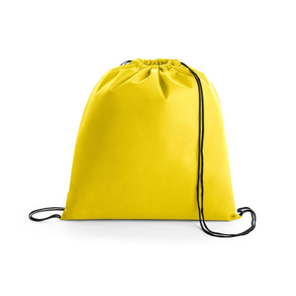 BOXP promotional drawstring bag in yellow with custom logo branding