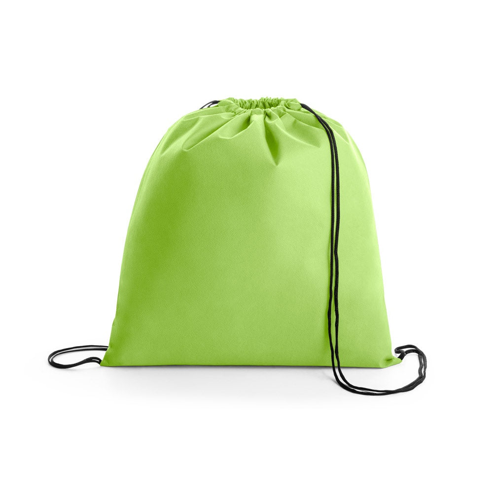 BOXP promotional drawstring bag in light green with custom logo branding