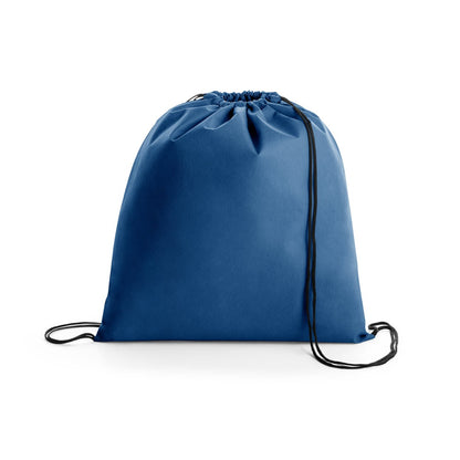 BOXP promotional drawstring bag in navy blue with custom logo branding