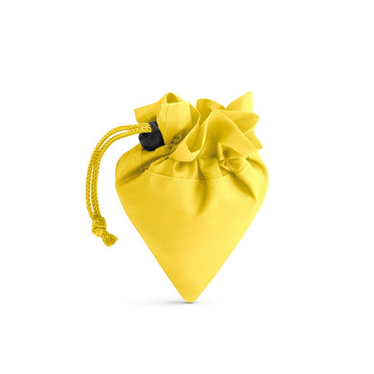SHOPS promotional tote bag in yellow (detail view) with custom logo branding
