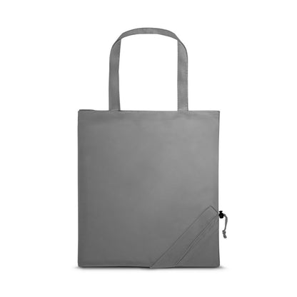 SHOPS promotional tote bag in grey with custom logo branding