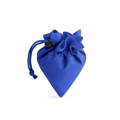 SHOPS promotional tote bag in royal blue (detail view) with custom logo branding