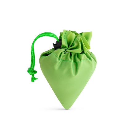 SHOPS promotional tote bag in light green (detail view) with custom logo branding