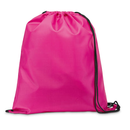 CARNABY promotional drawstring bag in pink with custom logo branding