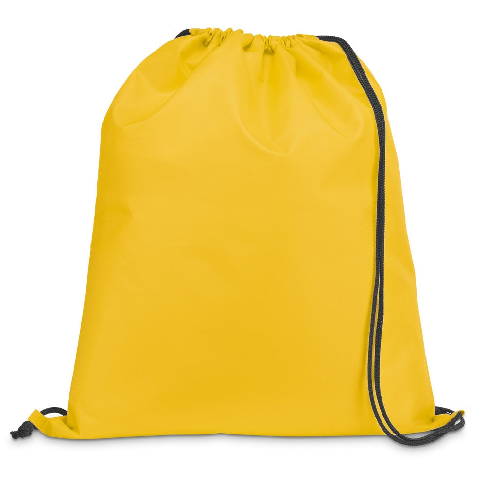 CARNABY promotional drawstring bag in yellow with custom logo branding