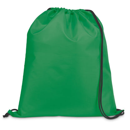 CARNABY promotional drawstring bag in green with custom logo branding