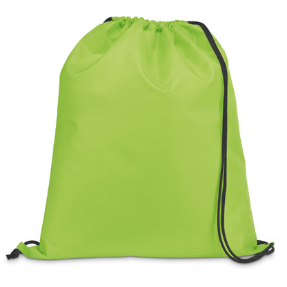 CARNABY promotional drawstring bag in light green with custom logo branding