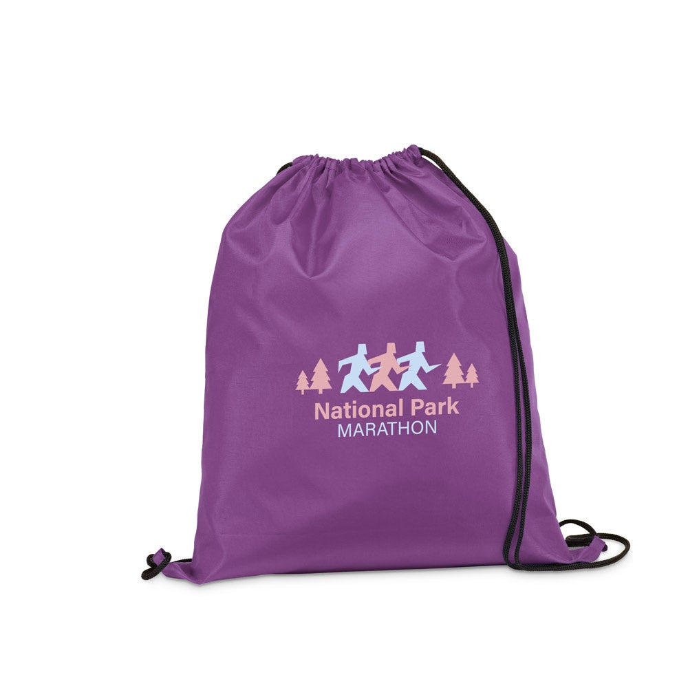 CARNABY promotional drawstring bag (complete set view) with custom logo branding