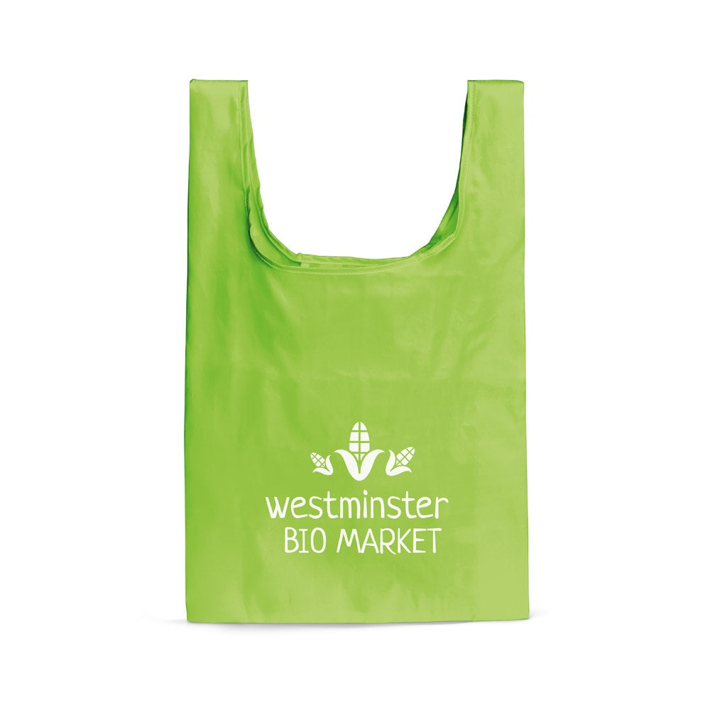 PLAKA promotional tote bag in light green with custom logo branding
