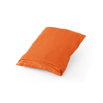 PLAKA promotional tote bag in orange (detail view) with custom logo branding