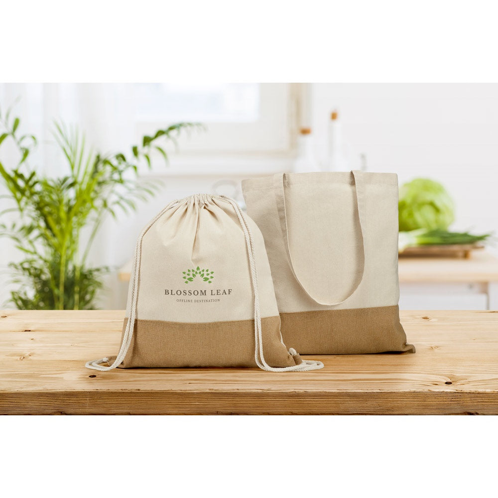 SABLON promotional drawstring bag with custom logo branding
