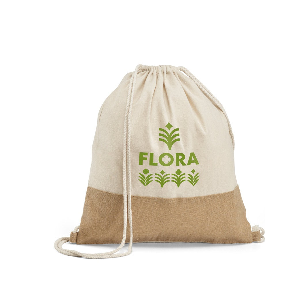 SABLON promotional drawstring bag (complete set view) with custom logo branding