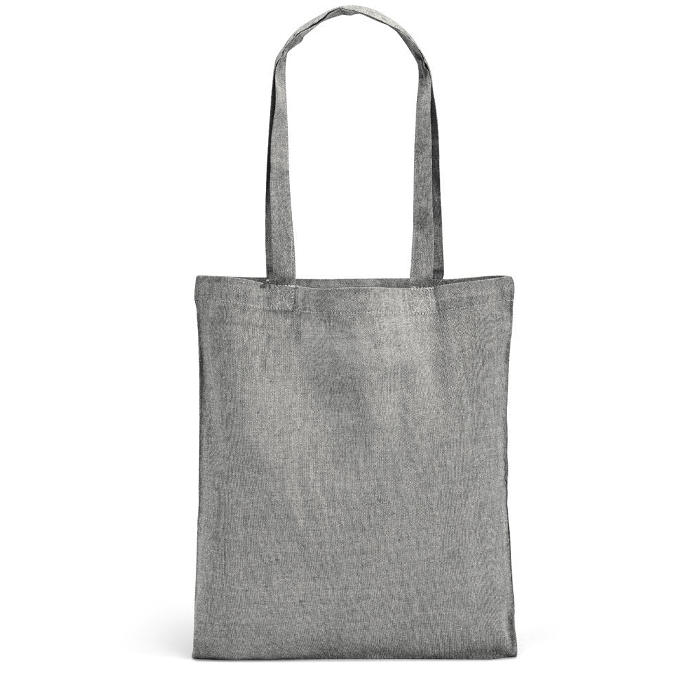 RYNEK promotional tote bag in black (detail view) with custom logo branding