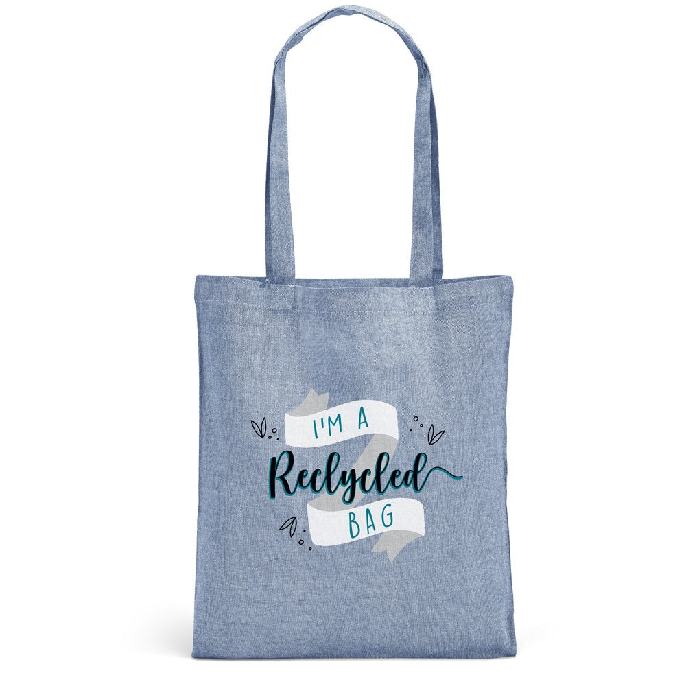 RYNEK promotional tote bag in blue with custom logo branding