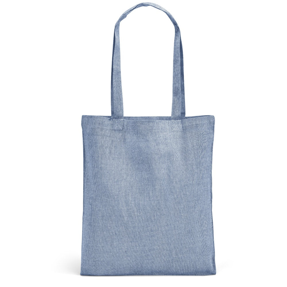 RYNEK promotional tote bag in blue (detail view) with custom logo branding