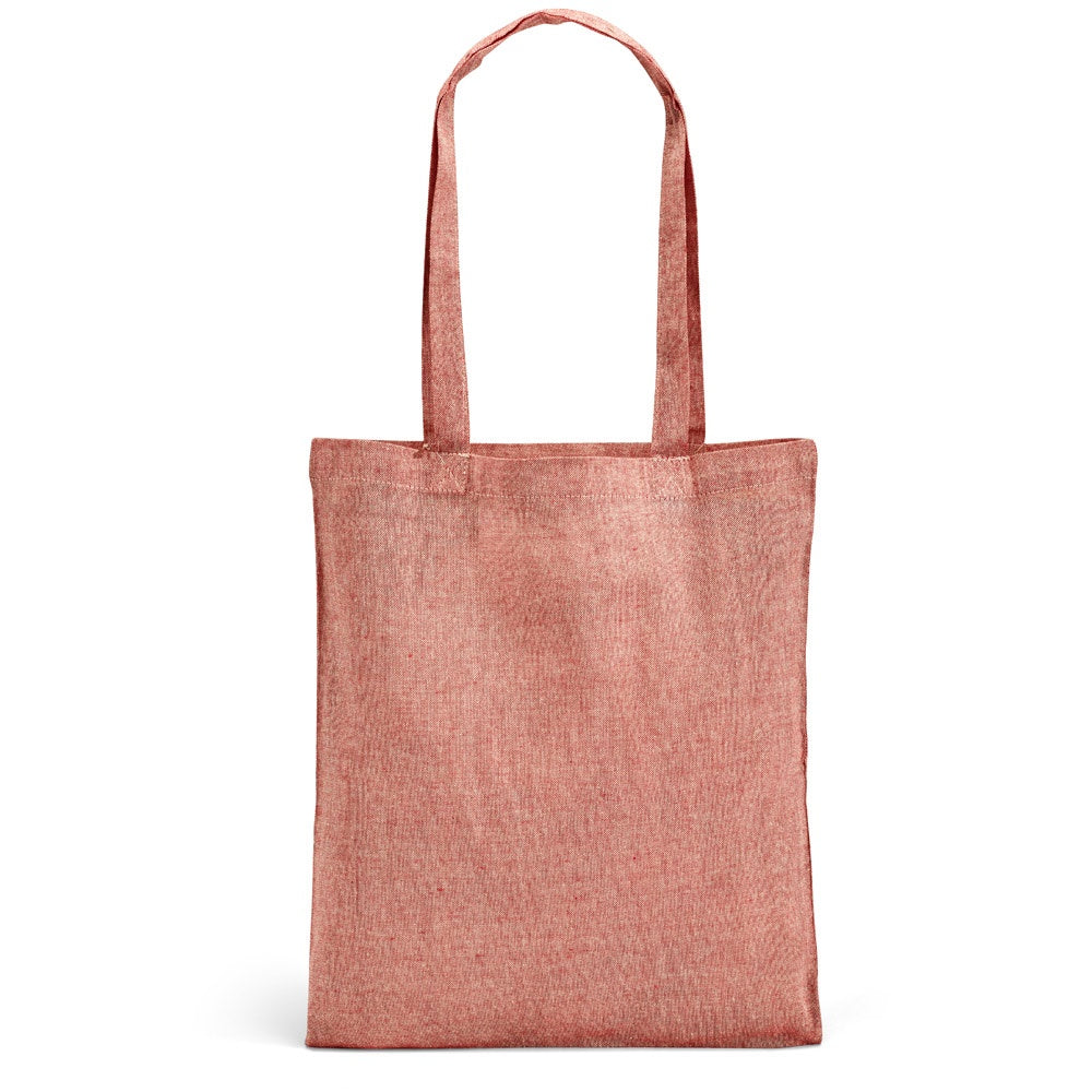 RYNEK promotional tote bag in red (detail view) with custom logo branding