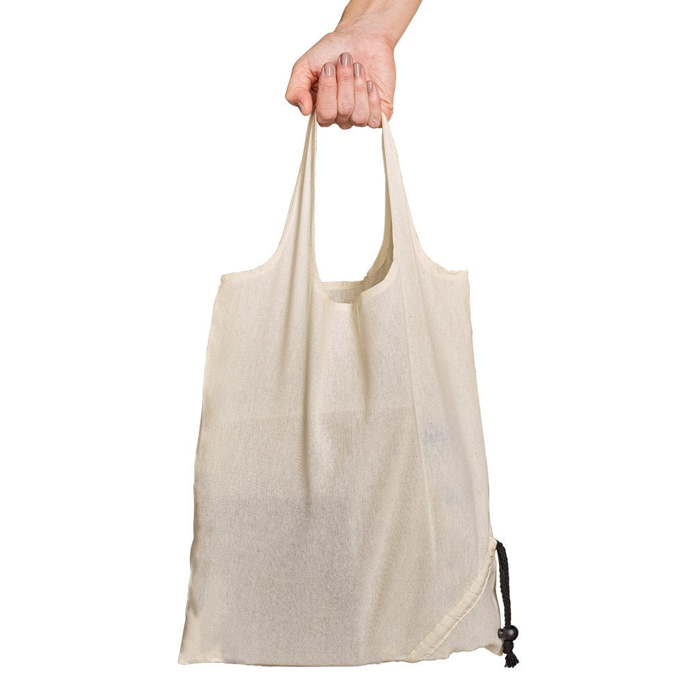 ORLEANS promotional tote bag in light natural (detail view) with custom logo branding