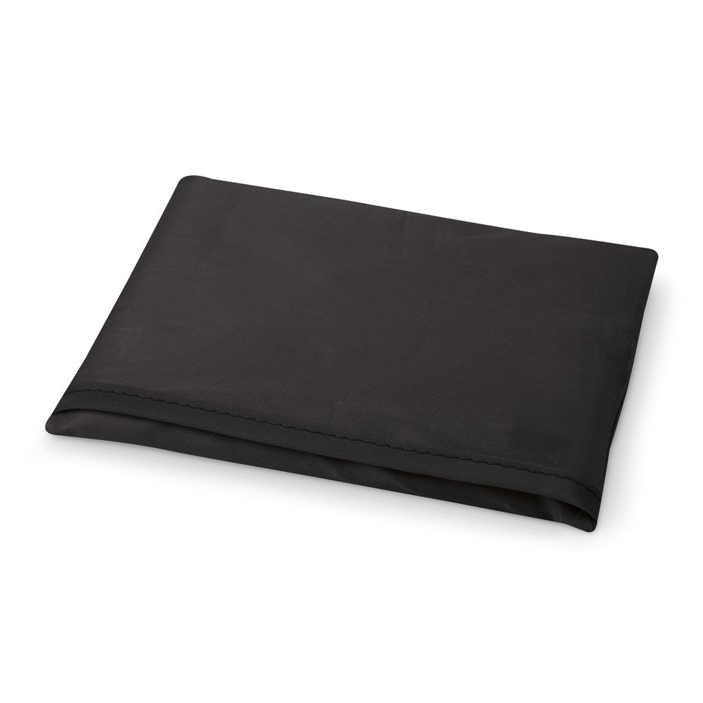 FOLA promotional tote bag in black (detail view) with custom logo branding