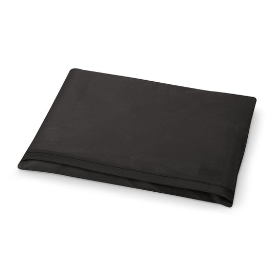 FOLA promotional tote bag in black (detail view) with custom logo branding