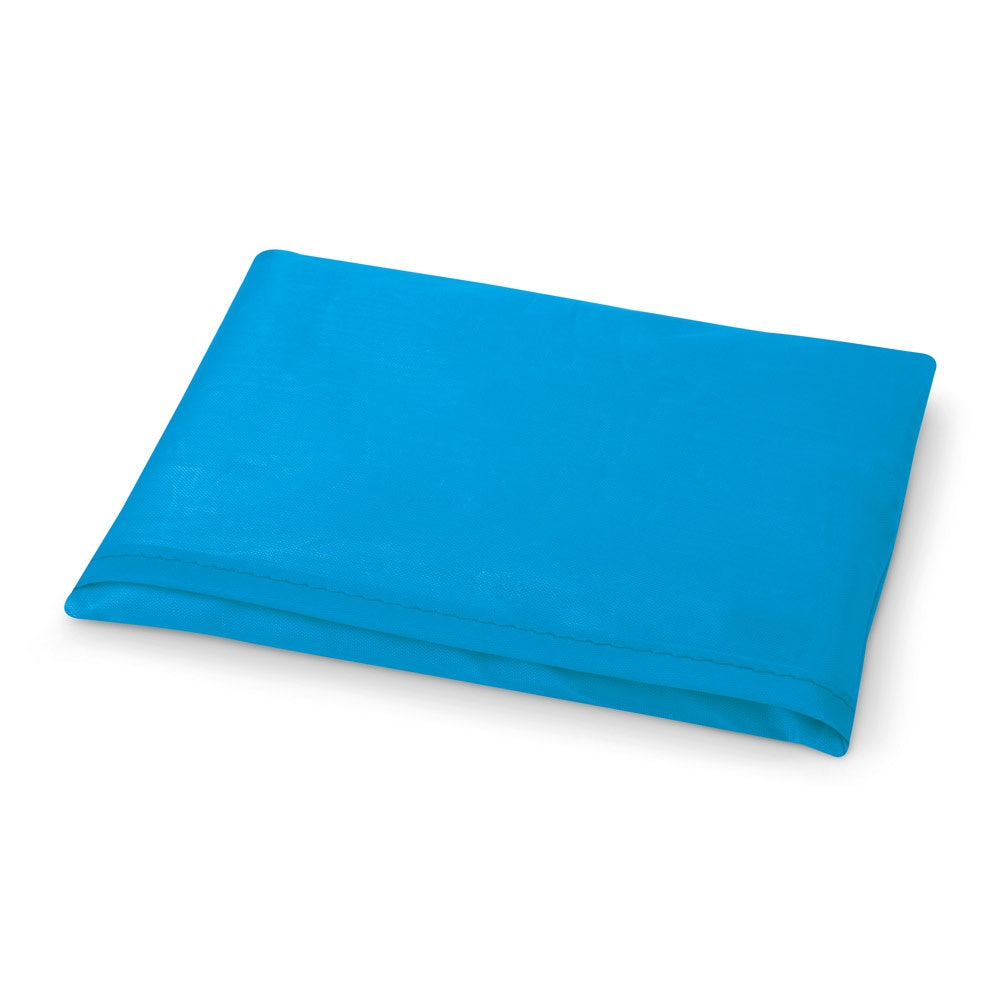 FOLA promotional tote bag in light blue (detail view) with custom logo branding