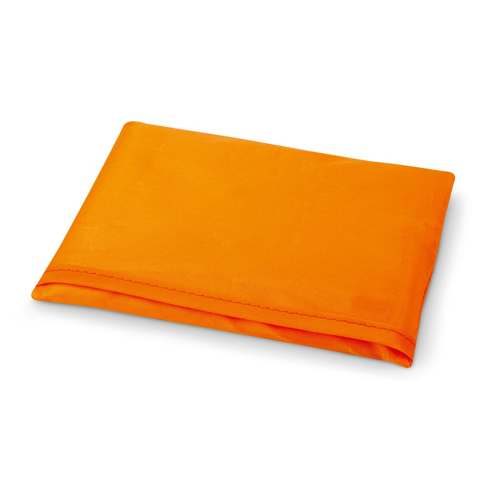 FOLA promotional tote bag in orange (detail view) with custom logo branding