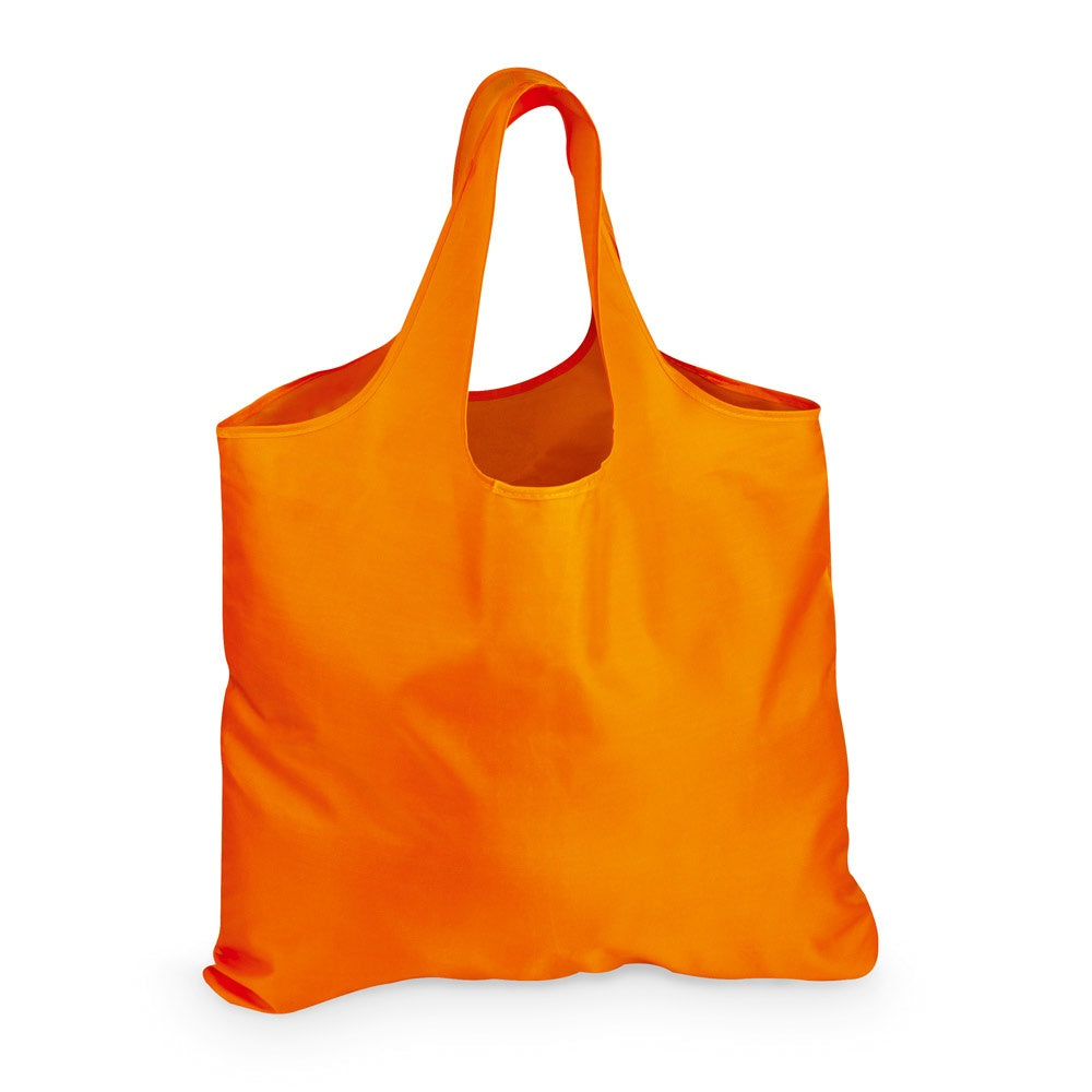 FOLA promotional tote bag in orange (detail view) with custom logo branding