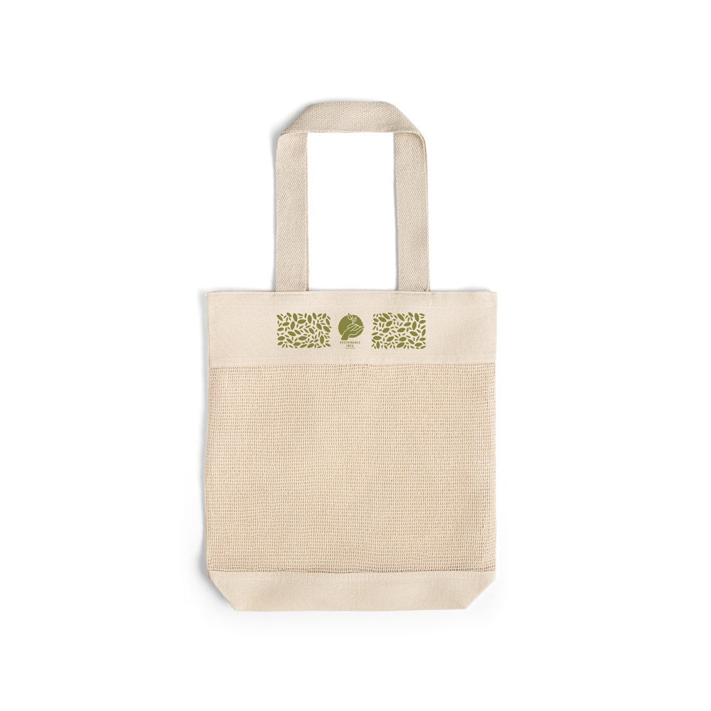 MUMBAI promotional tote bag in light natural with custom logo branding
