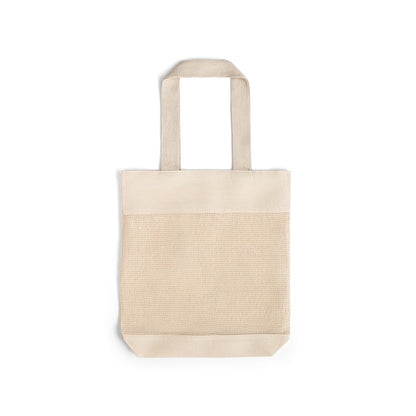 MUMBAI promotional tote bag in light natural (detail view) with custom logo branding