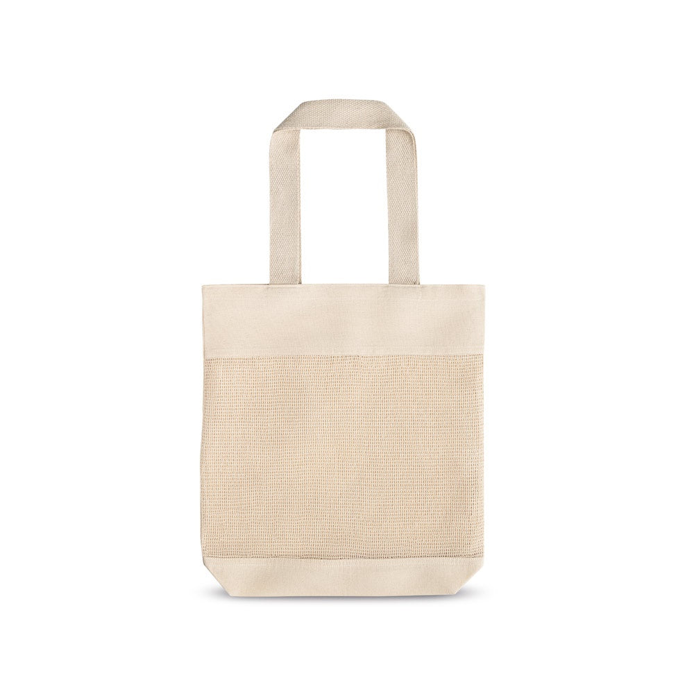 MUMBAI promotional tote bag in light natural with custom logo branding