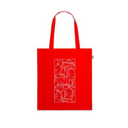MAPUTO promotional tote bag in red with custom logo branding