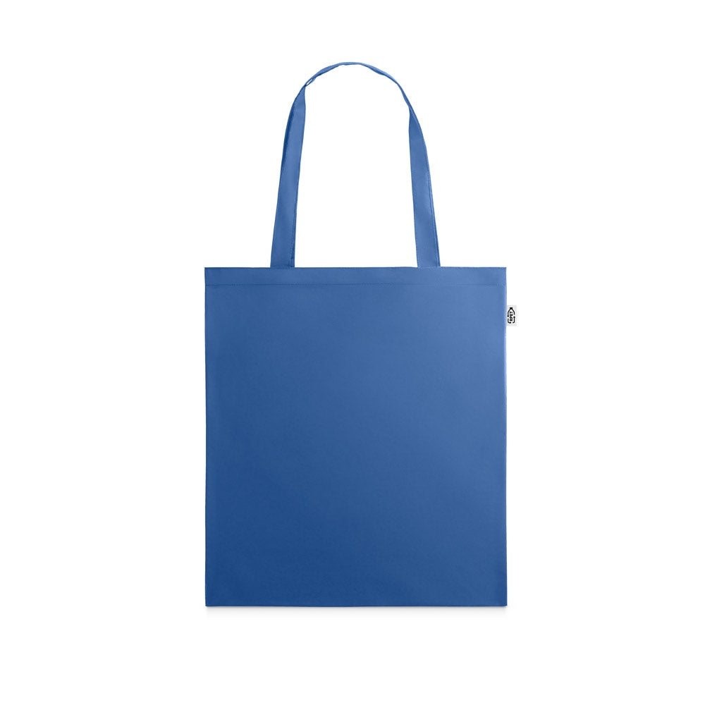 MAPUTO promotional tote bag in royal blue with custom logo branding
