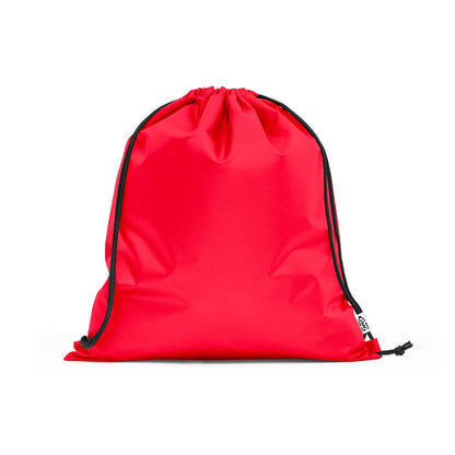 PEMBA promotional drawstring bag in red with custom logo branding