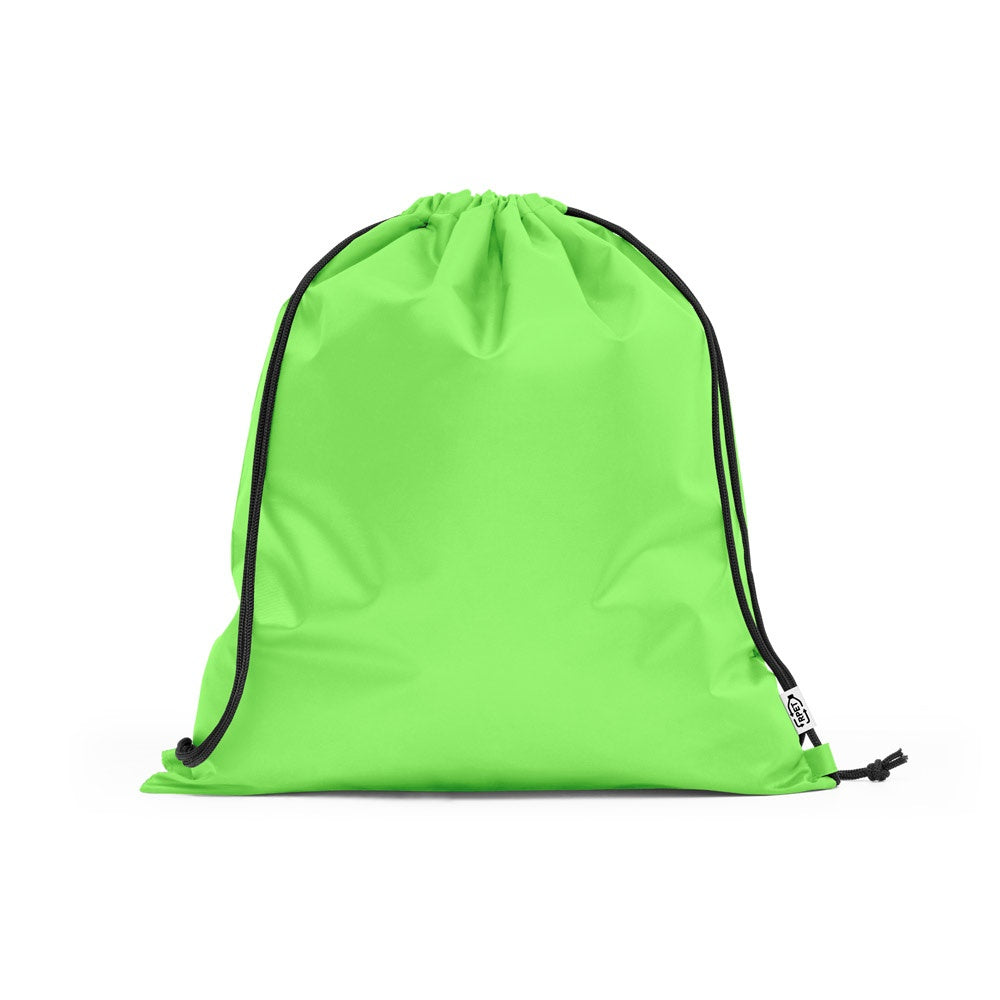 PEMBA promotional drawstring bag in light green with custom logo branding