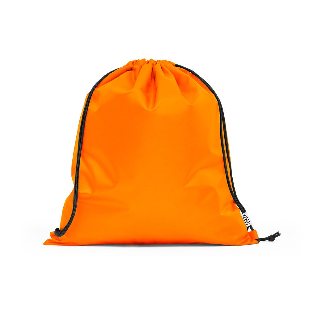 PEMBA promotional drawstring bag in orange with custom logo branding