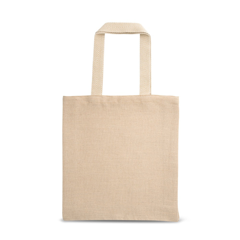 PADOVA promotional tote bag in natural (detail view) with custom logo branding