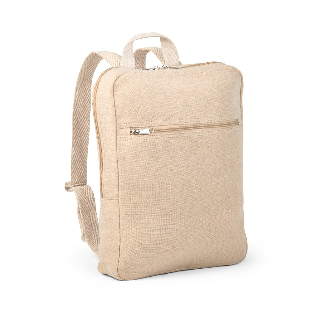 MARBELLA promotional backpack in natural with custom logo branding