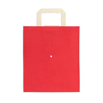 CARDINAL promotional tote bag in red (detail view) with custom logo branding