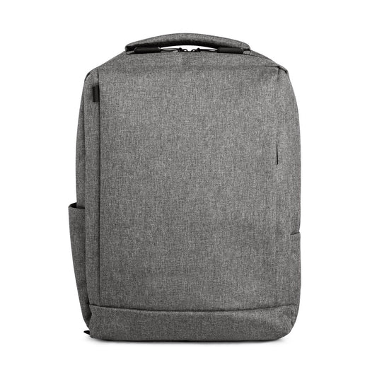 BOLOGNA promotional laptop bag in grey (detail view) with custom logo branding
