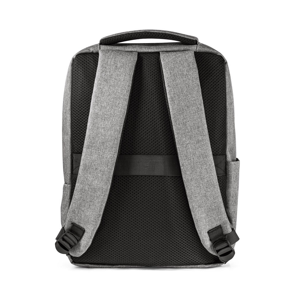BOLOGNA promotional laptop bag in grey (detail view) with custom logo branding