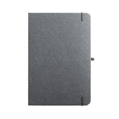 MATISSE promotional notebook in black (detail view) with custom logo branding
